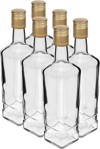 Bottiglia in vetro Principle 500 ml con tappo a vite, 6 pz