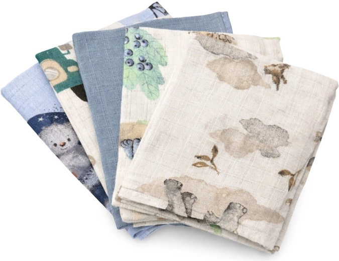 Pannolini in cotone stampati NEW BABY 60×80 cm, set per bambino, 5 pz
