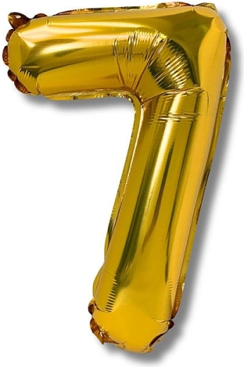 Palloncino in foil numero 7, 40 cm, oro