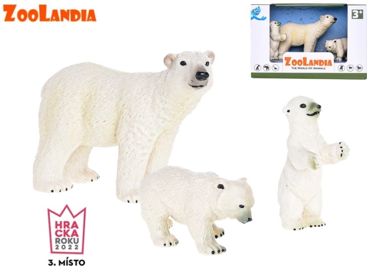 Zoolandia orso polare con cuccioli – set di figurine in plastica