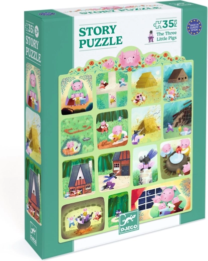 Puzzle narrativo Djeco I tre porcellini, 35 pezzi