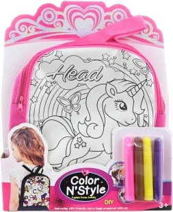 Zainabile borsa da colorare con unicorno