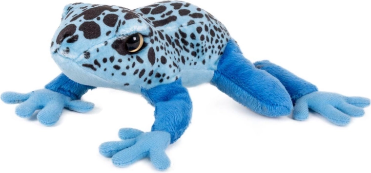 Rana blu di peluche sdraiata 21 × 19 cm