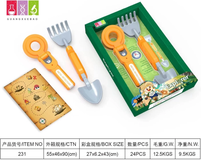 Set del piccolo esploratore con metal detector