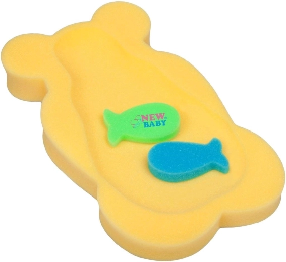 Tappetino da bagno in schiuma per neonati giallo con orsetto