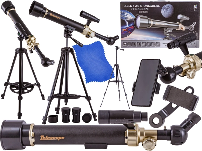 Telescopio astronomico con treppiede per principianti con accessori