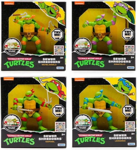 Tartarughe Ninja Sewer Shredders action figure su skateboard con retrocarica - 1 pezzo