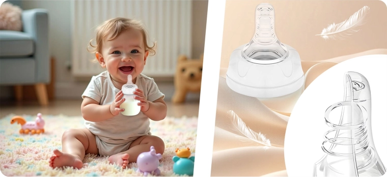 Tettarella dinamica in silicone per una suzione naturale