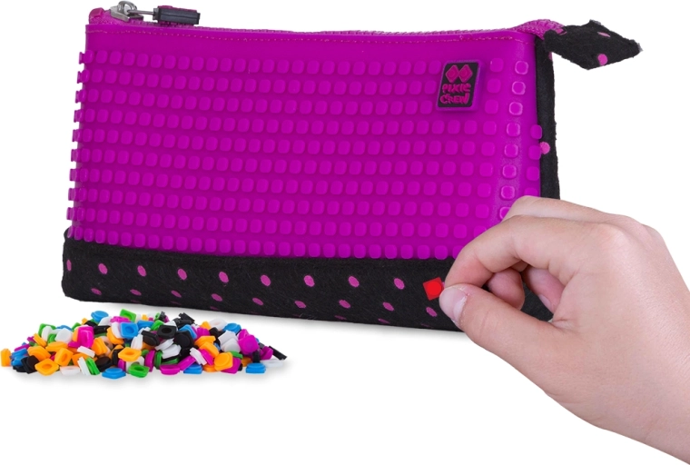 Astuccio grande Pixie Crew nero con puntino fucsia