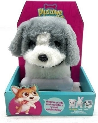 Cagnolino di peluche camminante con osso
