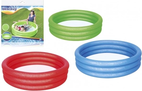 Piscina gonfiabile per bambini 122x25 cm, 3 camere, 3 colori, in sacchetto, 2+