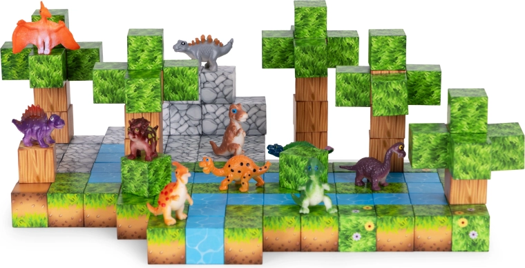 Mondo dei dinosauri pieno di fantasia