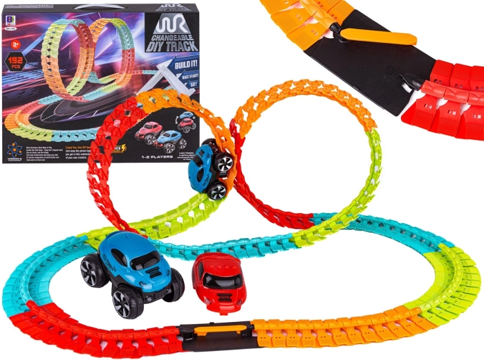 Pista da corsa elastica per automobiline 192 pezzi - 1 pezzo