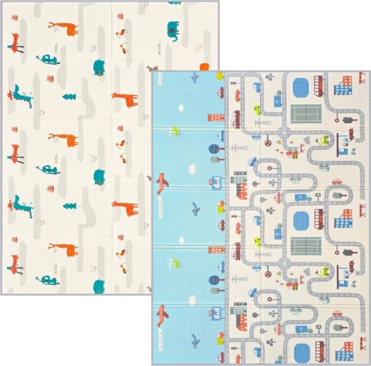 Tappetino da gioco pieghevole NANNA reversibile motivo città 200 × 150 cm