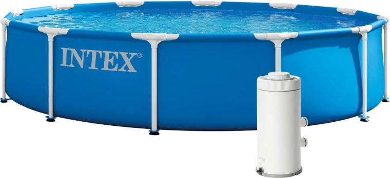 Piscina da giardino con telaio Intex 366 × 76 cm con pompa di filtrazione