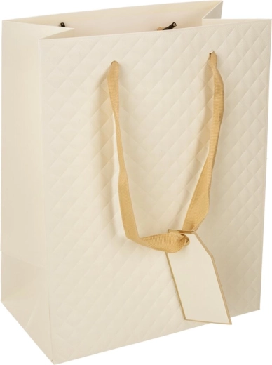 Borsa regalo in carta Quilt beige 18 × 10 × 23 cm
