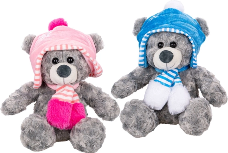 Orsetto di peluche seduto con cappellino 26,5 cm