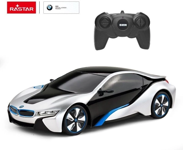 Auto RC Rastar BMW i8 radiocomandata 1:24 argento
