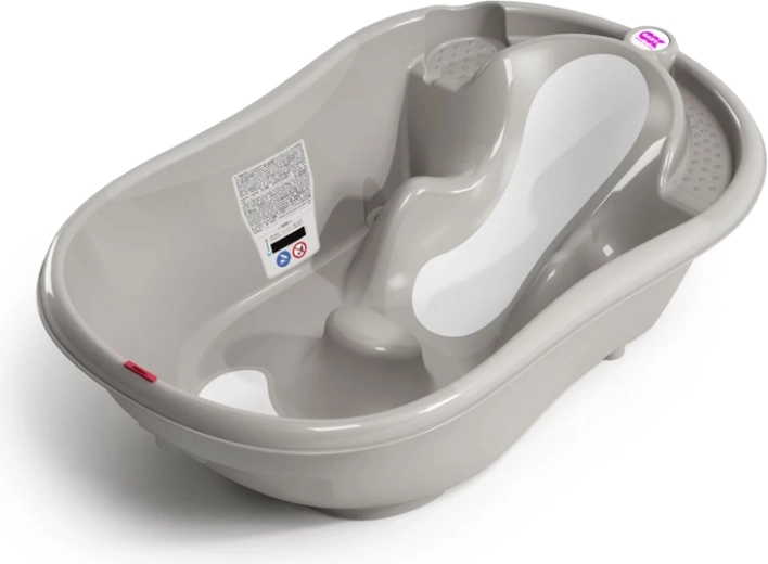 OK Baby vaschetta da bagno antiscivolo evolutiva Onda Evolution grigia 0–12 mesi