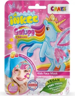 Maschera facciale in tessuto Unicorno Galupy di Inkee