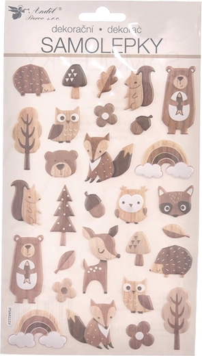 Adesivi plastici animali del bosco 14 × 25 cm