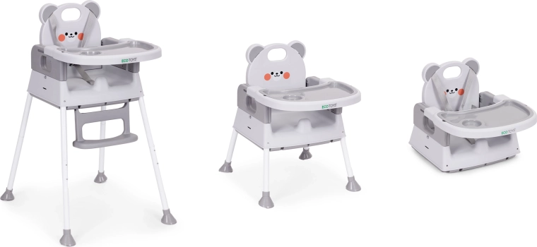 3 in 1: sedia alta, sedia bassa e rialzo per sedia