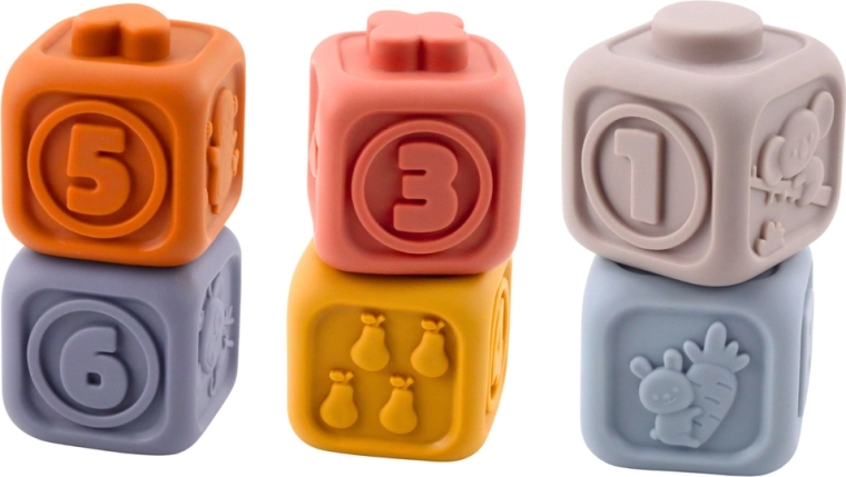 Cubi sensoriali con numeri e forme