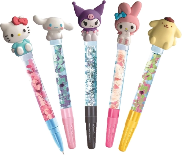 Cinque penne con glitter ed effetto confetti