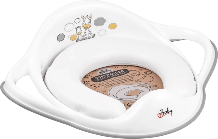 Maltex riduttore WC morbido con maniglie Zebra bianco