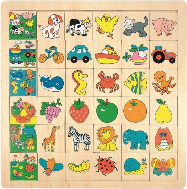 Puzzle a incastro in legno per bambini 3+