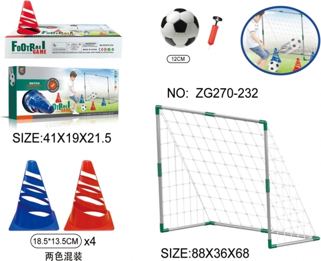 Set di calcio per bambini con porta, pallone e pompetta