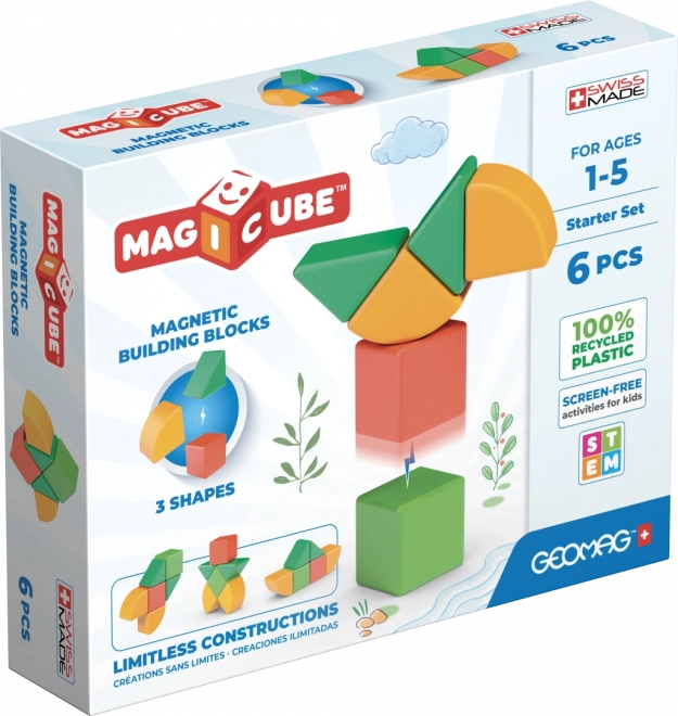 Geomag Magicube Shapes – costruzioni magnetiche per i più piccoli, 6 pezzi