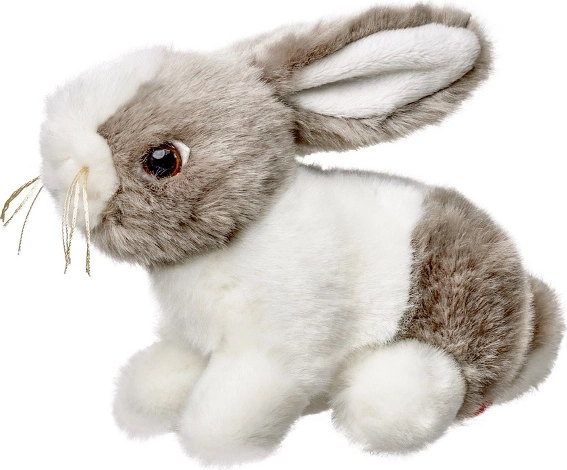 Coniglietto di peluche grigio e bianco 16 cm Beppe ZOO