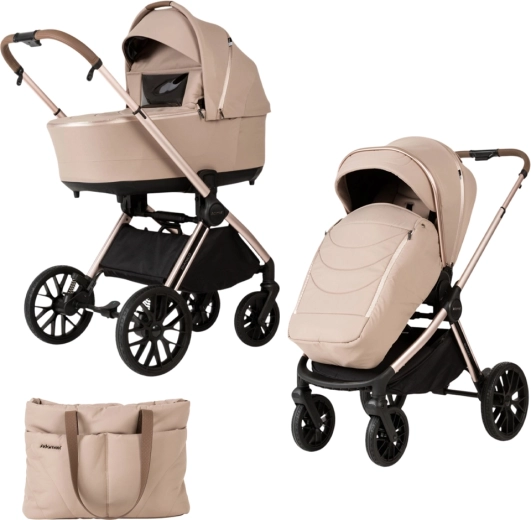 Adamex Bianco passeggino combinato 2 in 1 champagne latte – 2 Champagne Latte