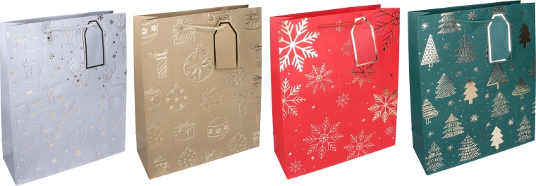 Sacchetto regalo natalizio M 26 × 32 × 10 cm - 1 pezzo