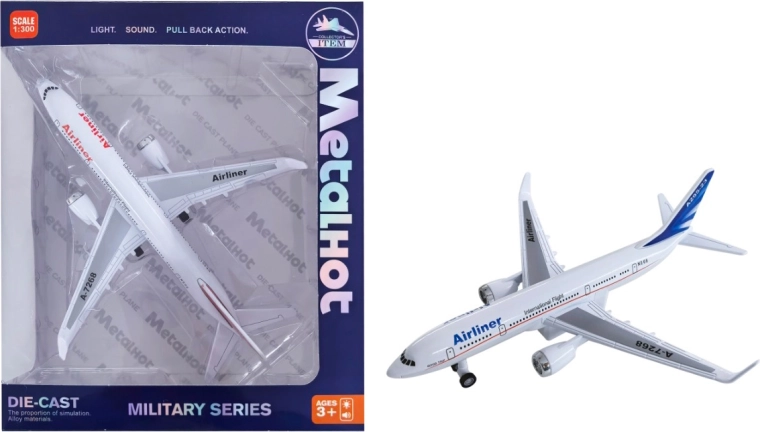 Modello in metallo di aereo di linea Airliner MetalHot con supporto 1:860