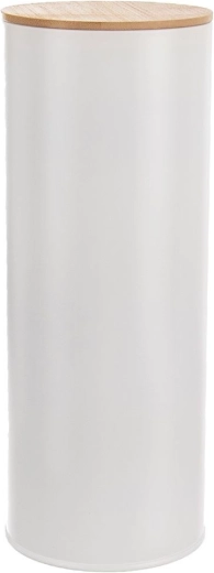 Barattolo da cucina in metallo per alimenti con coperchio in bambù Whiteline 28,5 cm