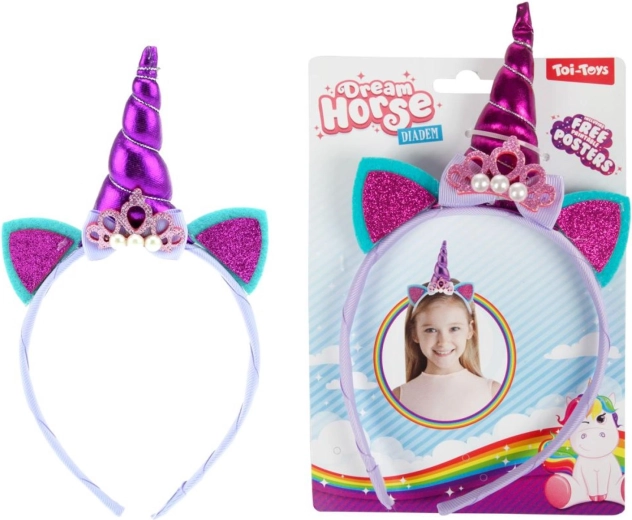 Cerchietto per capelli con unicorno