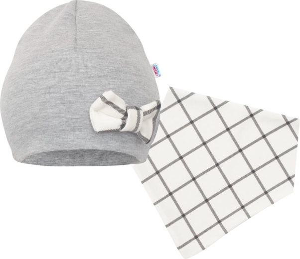 Cappellino e bandana per neonata NEW BABY Missy, grigio (3–6 mesi)