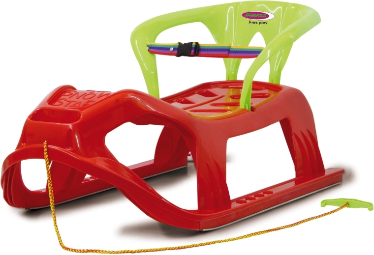 Slitta per bambini in plastica Snow Play Snow Star 90 cm rossa con schienale