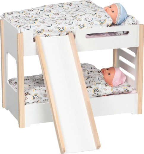 Letto a castello per bambole con scivolo