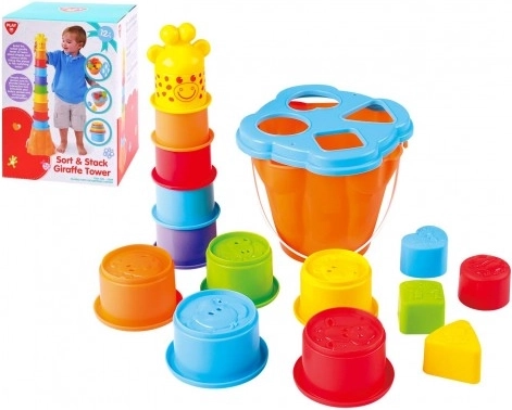 Inserisci e Pyramide Giraffa 2 in 1 plastica