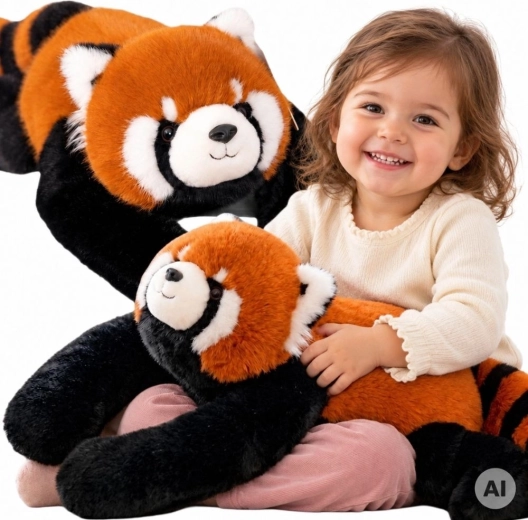 WOOPIE Panda rossa di peluche sensoriale zavorrata 1 kg