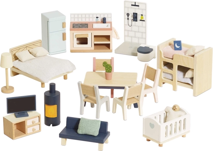 Grande set di mobili in legno per casa delle bambole Le Toy Van