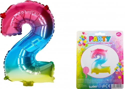 Palloncino arcobaleno numero 2 – 40 cm