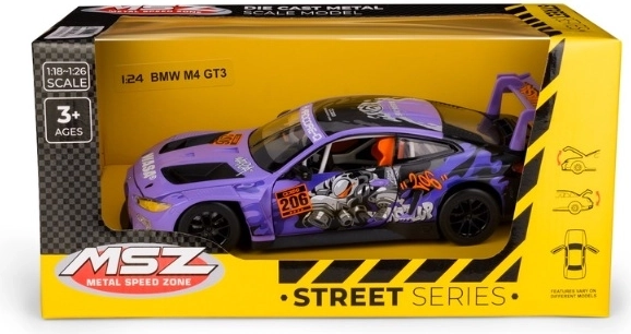 Modello da corsa MSZ BMW M4 GT3 in scala 1:24