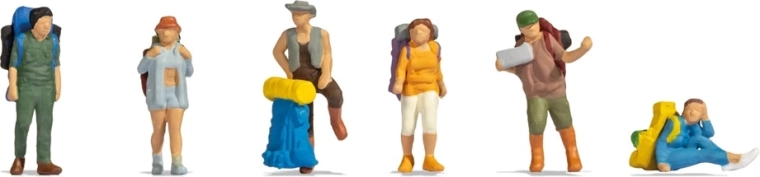 Noch set di figure in viaggio con zaino (H0)