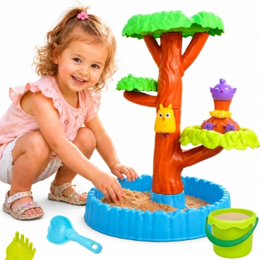 Tavolo d'acqua e sabbiera WOOPIE Happy Tree 2 in 1 con 8 accessori