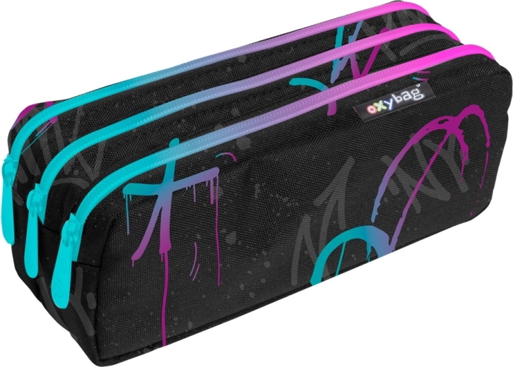 Astuccio a etui con tre zip Graffiti girl