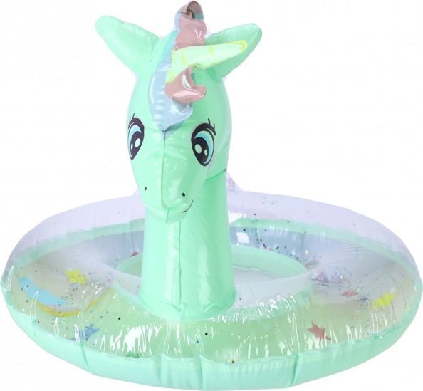 Salvagente gonfiabile per bambini 70 cm - unicorno, verde